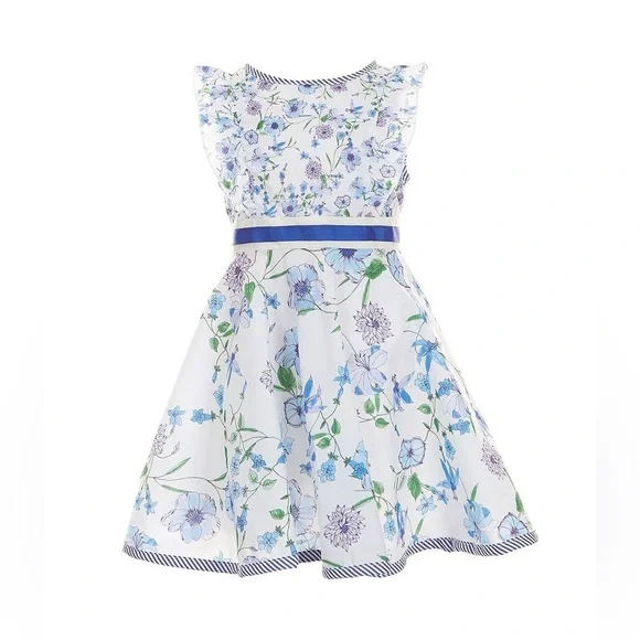 Rare Editions - Little Girls 2T Sleeveless Twin-Printed Fit-And-Flare Dress - Picture 1 of 3